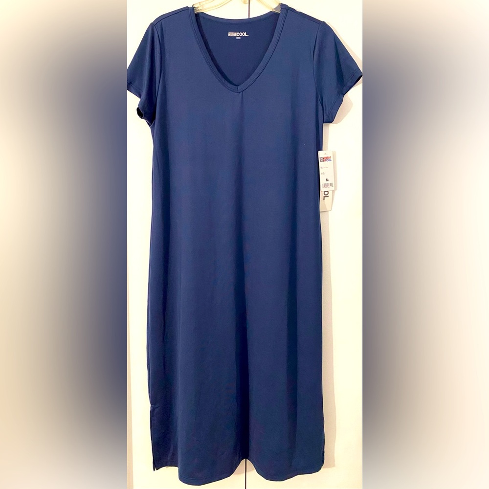 Women's Blue V-Neck Dress